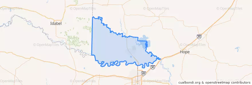 Mapa de ubicacion de Little River County.