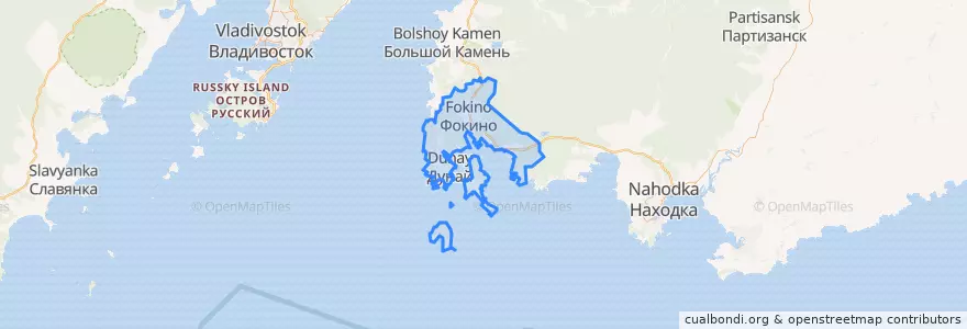 Mapa de ubicacion de ЗАТО Фокино.