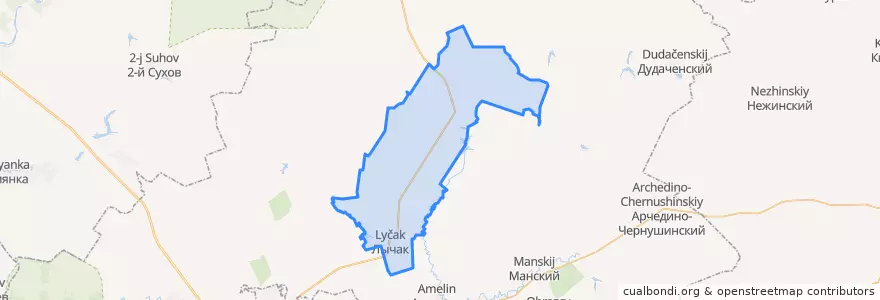 Mapa de ubicacion de Лычакское сельское поселение.