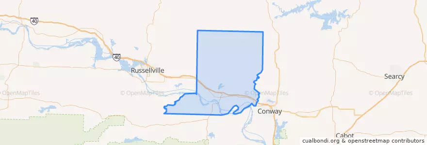 Mapa de ubicacion de Conway County.