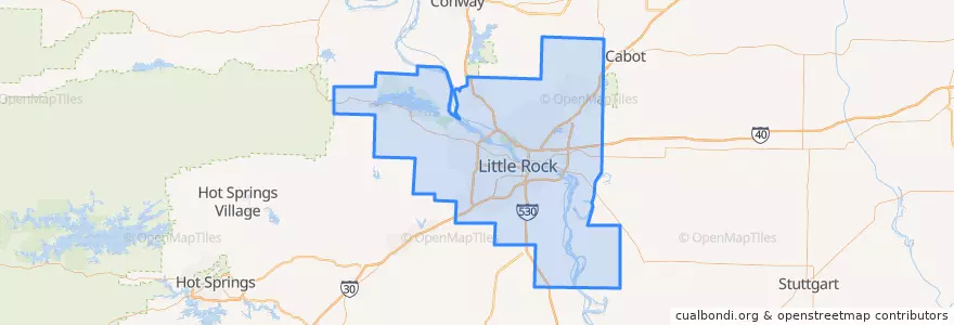 Mapa de ubicacion de Pulaski County.