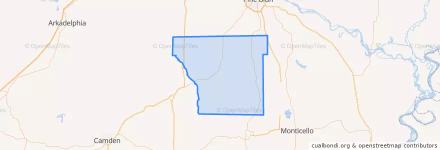 Mapa de ubicacion de Cleveland County.
