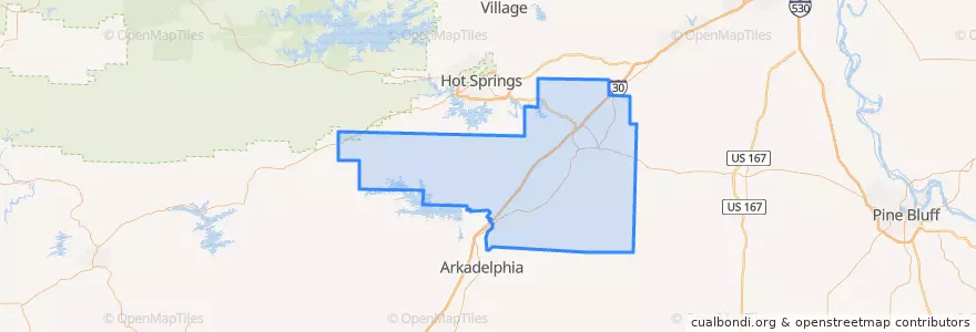 Mapa de ubicacion de Hot Spring County.