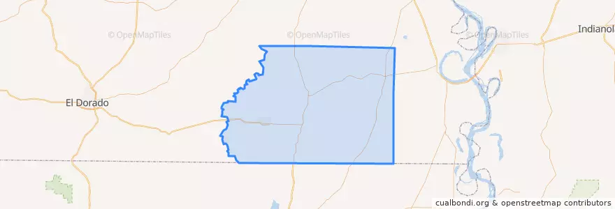 Mapa de ubicacion de Ashley County.
