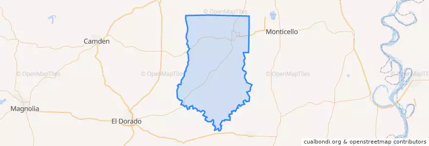Mapa de ubicacion de Bradley County.
