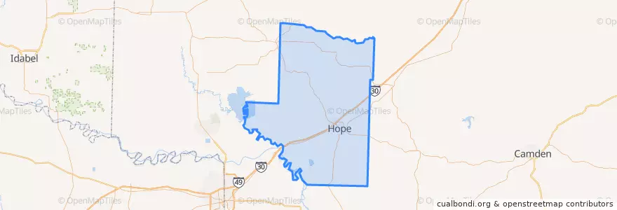 Mapa de ubicacion de Hempstead County.