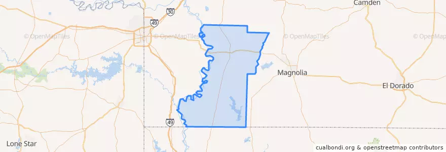 Mapa de ubicacion de Lafayette County.