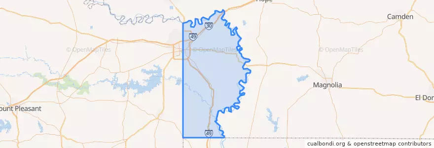 Mapa de ubicacion de Miller County.