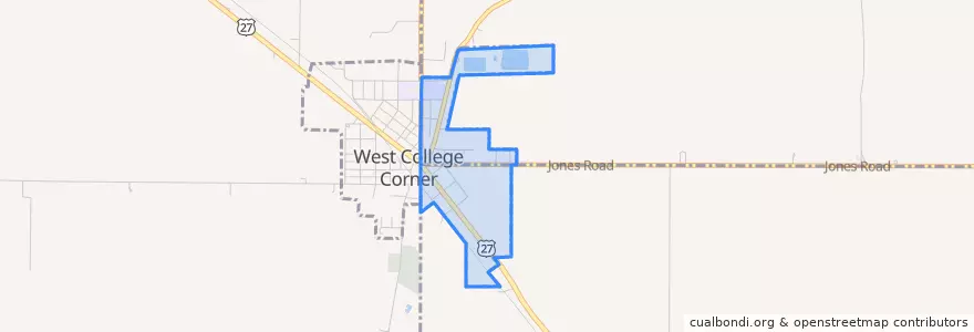 Mapa de ubicacion de College Corner.