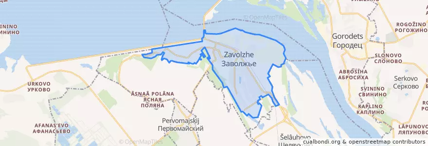 Mapa de ubicacion de городское поселение Заволжье.