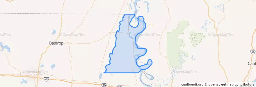 Mapa de ubicacion de East Carroll Parish.