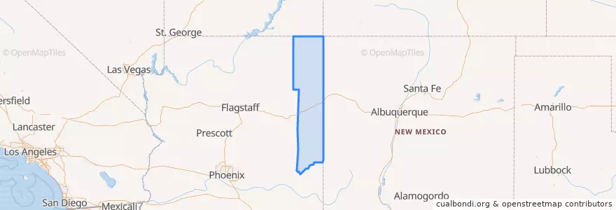 Mapa de ubicacion de Apache County.