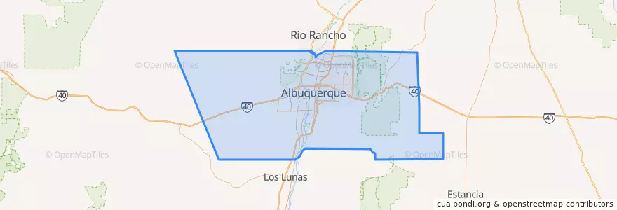 Mapa de ubicacion de Bernalillo County.
