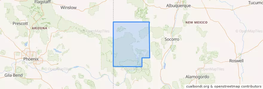 Mapa de ubicacion de Catron County.