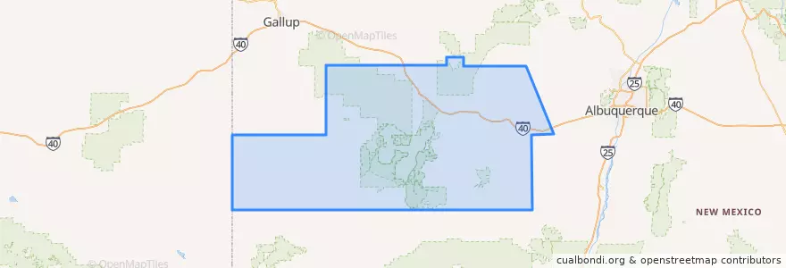 Mapa de ubicacion de Cibola County.