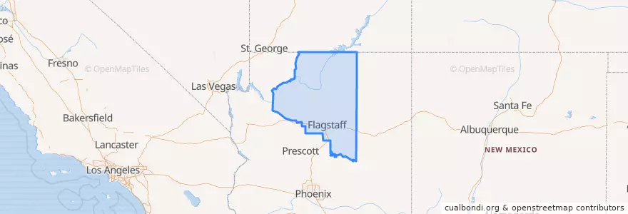 Mapa de ubicacion de Coconino County.