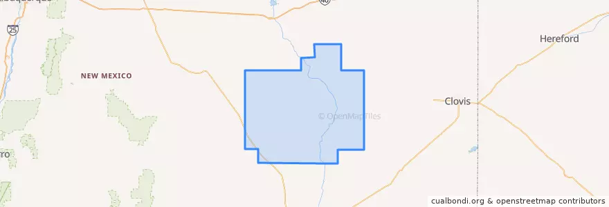 Mapa de ubicacion de De Baca County.