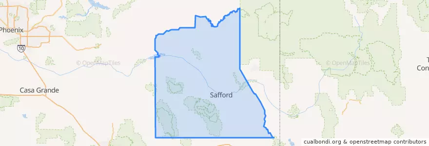 Mapa de ubicacion de Graham County.