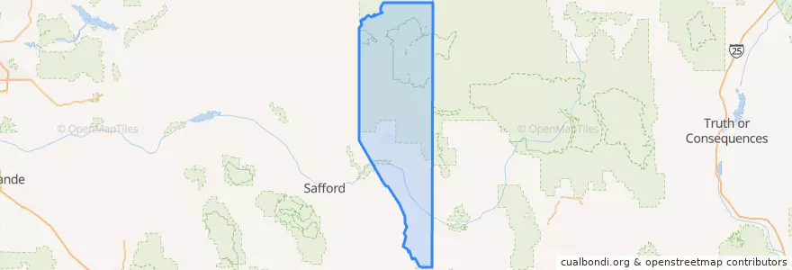 Mapa de ubicacion de Greenlee County.