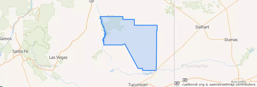 Mapa de ubicacion de Harding County.