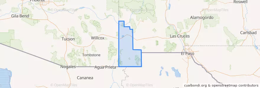 Mapa de ubicacion de Hidalgo County.