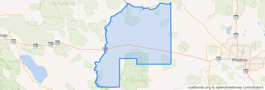 Mapa de ubicacion de La Paz County.