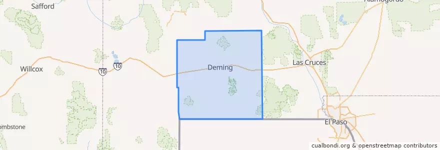 Mapa de ubicacion de Luna County.