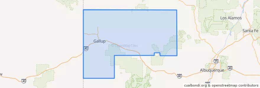 Mapa de ubicacion de McKinley County.