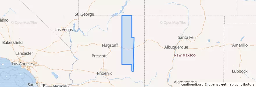 Mapa de ubicacion de Navajo County.