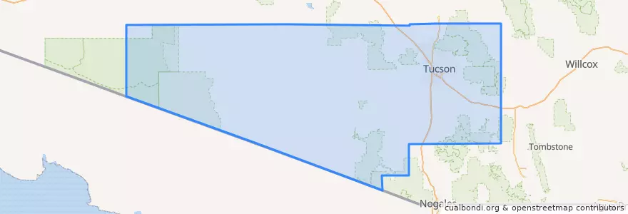 Mapa de ubicacion de Pima County.