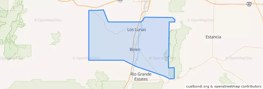 Mapa de ubicacion de Valencia County.