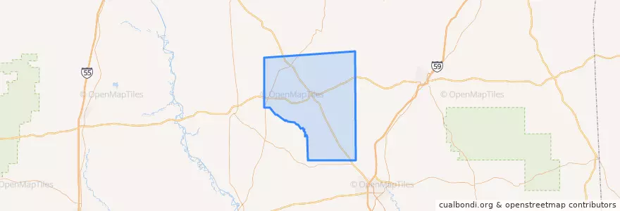 Mapa de ubicacion de Covington County.