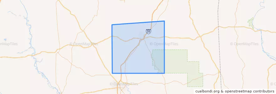 Mapa de ubicacion de Jones County.