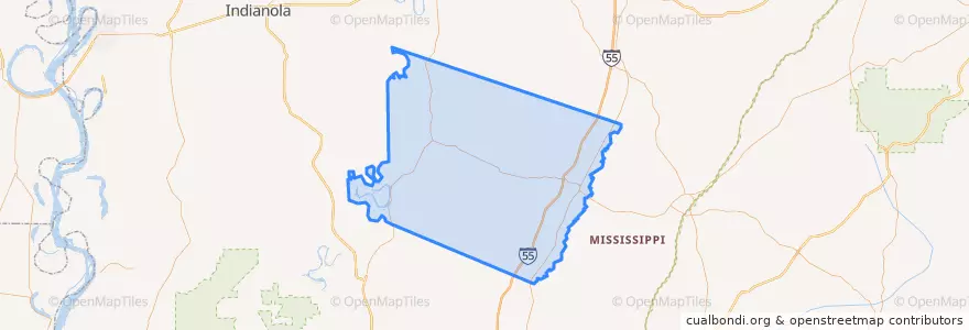 Mapa de ubicacion de Holmes County.