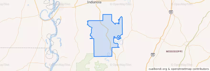 Mapa de ubicacion de Humphreys County.