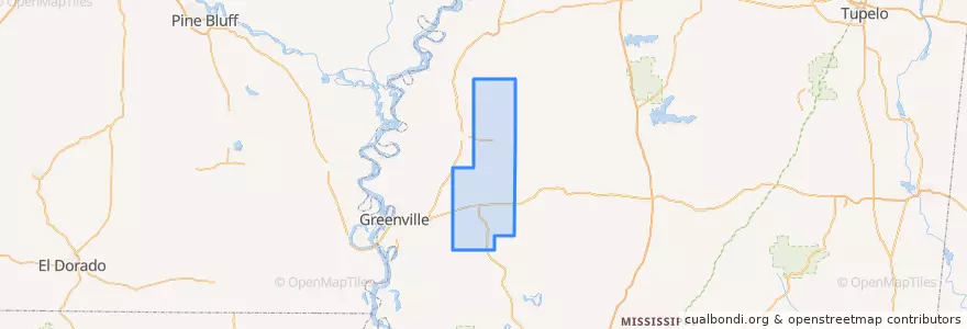 Mapa de ubicacion de Sunflower County.