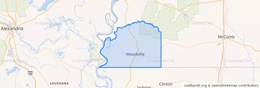 Mapa de ubicacion de Wilkinson County.