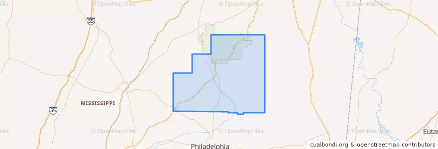 Mapa de ubicacion de Winston County.