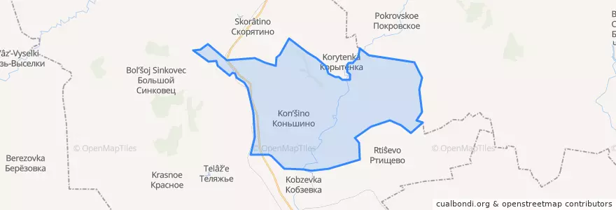 Mapa de ubicacion de Коньшинское сельское поселение.