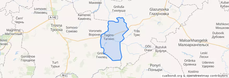 Mapa de ubicacion de Тагинское сельское поселение.