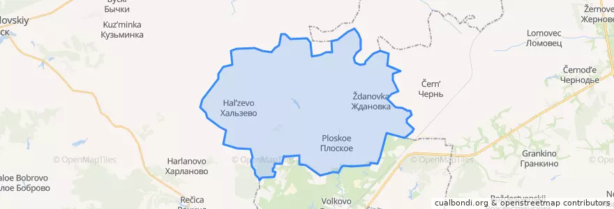 Mapa de ubicacion de Плосковское сельское поселение.