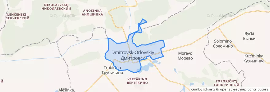 Mapa de ubicacion de городское поселение Дмитровск.