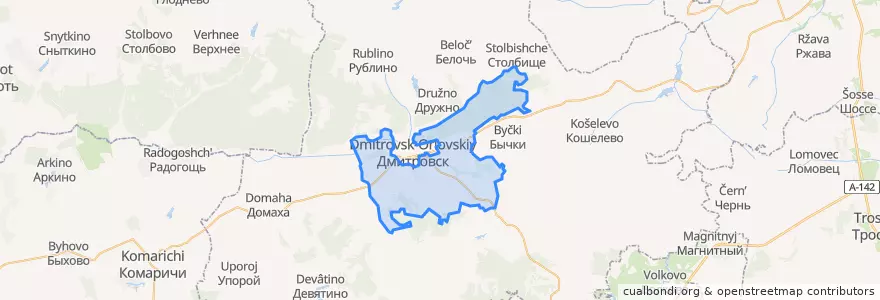 Mapa de ubicacion de Горбуновское сельское поселение.