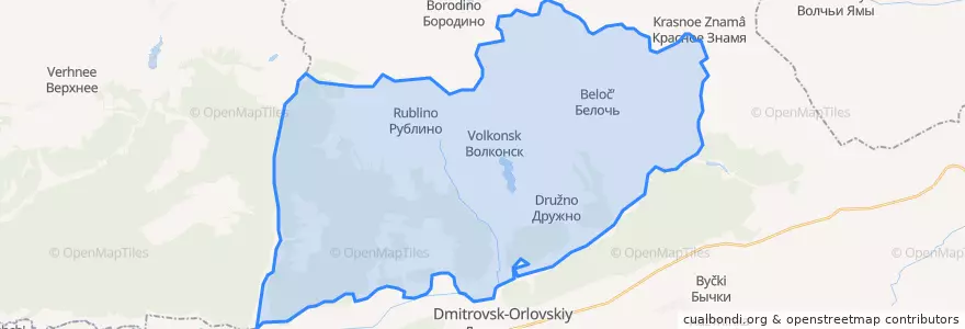 Mapa de ubicacion de Друженское сельское поселение.