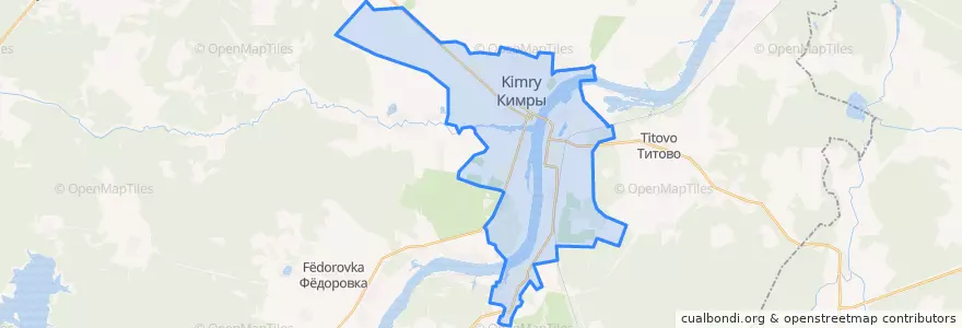 Mapa de ubicacion de городской округ Кимры.