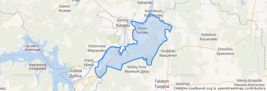 Mapa de ubicacion de Титовское сельское поселение.