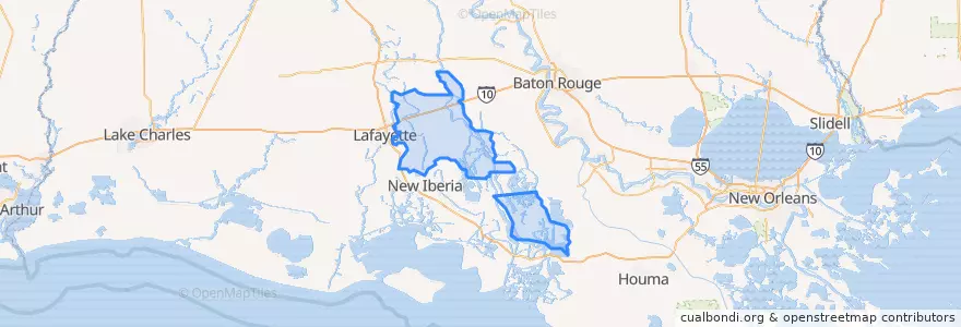 Mapa de ubicacion de St. Martin Parish.
