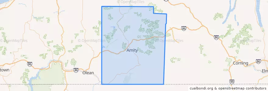 Mapa de ubicacion de Allegany County.