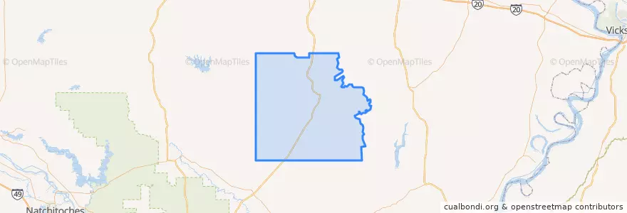 Mapa de ubicacion de Caldwell Parish.