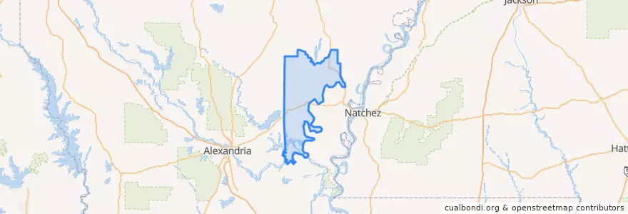 Mapa de ubicacion de Catahoula Parish.